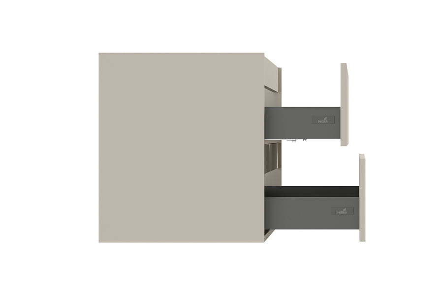 Alvara onderkast met 2 laden 1 uitsparing 100 x 46 cm donker cashmere