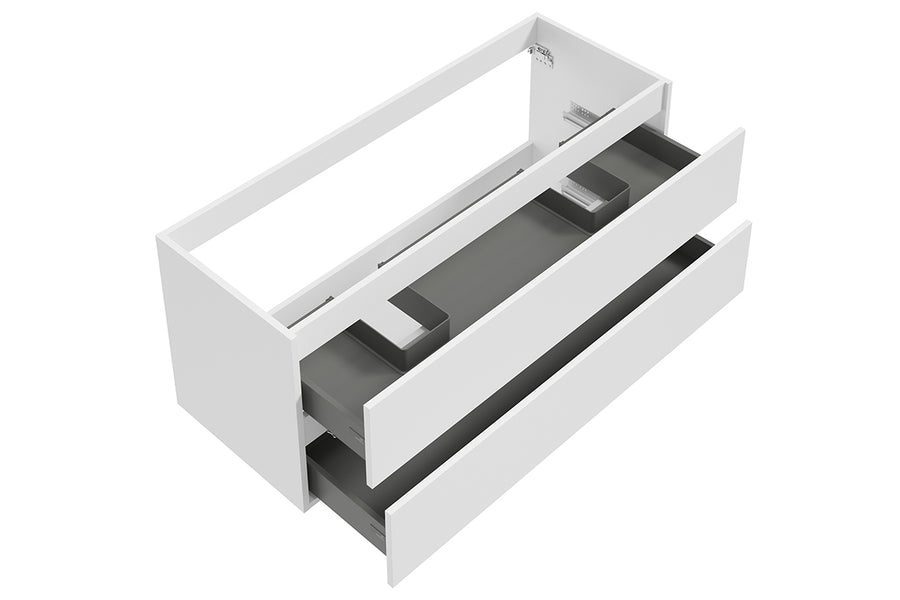 Alvara onderkast met 2 laden 2 uitsparingen 120 x 46 cm mat wit