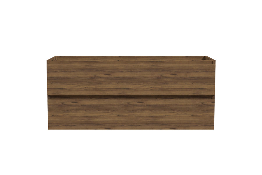 Alvara Waschtischunterschrank mit 2 Schubladen, 2 Aussparungen, 120 x 46 cm, Warmeiche