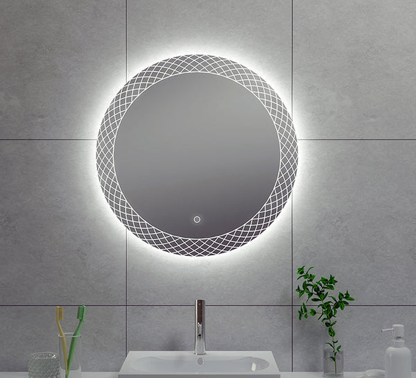 Miroir déco rond avec LED, dimmable 60 cm