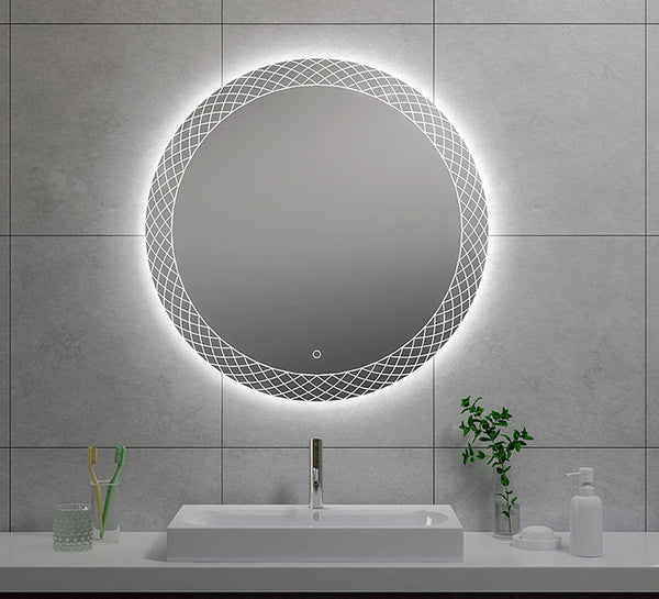 Miroir déco rond avec LED, dimmable 80 cm