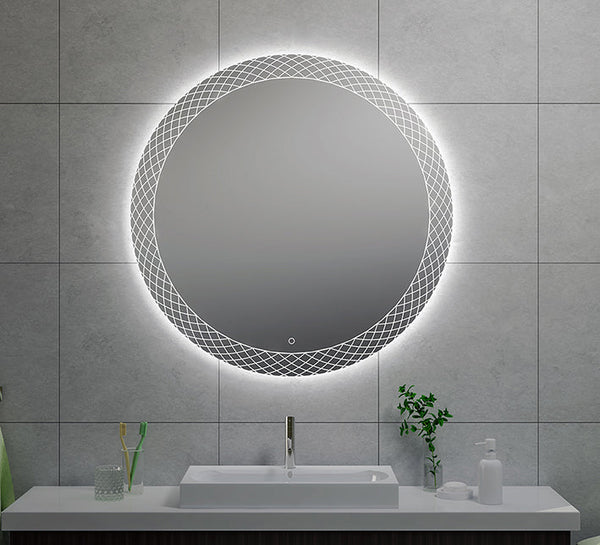 Miroir décoratif rond avec LED, dimmable 100 cm