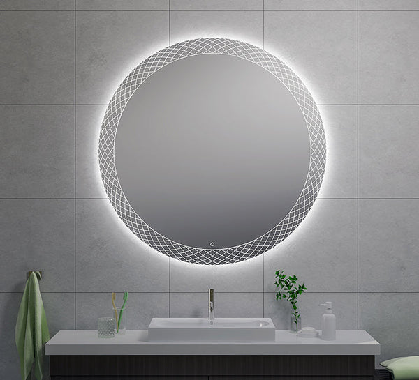 Miroir déco rond avec LED, dimmable 120 cm