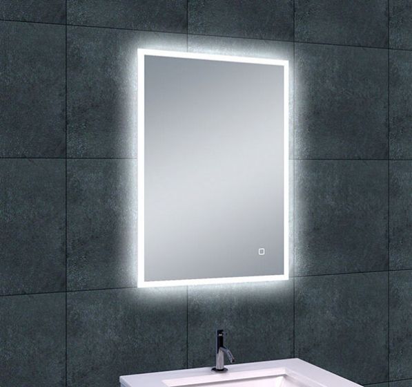 Quatro miroir rectangulaire avec LED, dimmable et chauffage miroir 70 x 50 cm