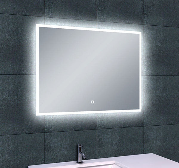 Quatro miroir rectangulaire avec LED, dimmable et chauffage miroir 80 x 60 cm