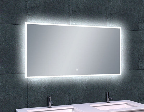 Quatro miroir rectangulaire avec LED, dimmable et chauffage miroir 120 x 60 cm