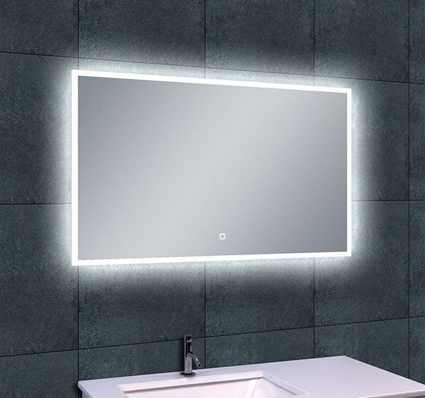 Quatro miroir rectangulaire avec LED, dimmable et chauffage miroir 100 x 60 cm