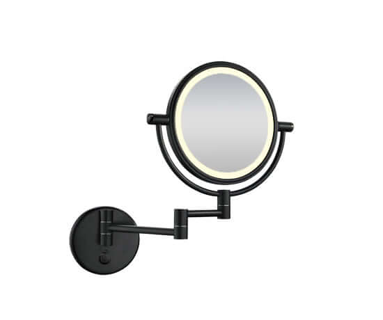 Xellanz Wandscheerspiegel Wiesbaden met LED-verlichting – 20 cm – 5x Vergroting – Mat Zwart