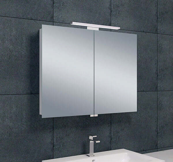 Spiegelkast Wiesbaden met LED Verlichting 80x60 cm Aluminium