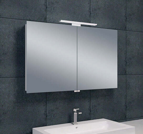 Spiegelkast Wiesbaden met LED-verlichting 100X60 in aluminium