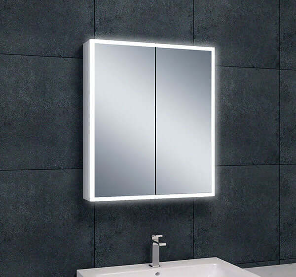 Quatro Spiegelkast Wiesbaden met Randverlichting 60X70X13 Cm in Aluminium