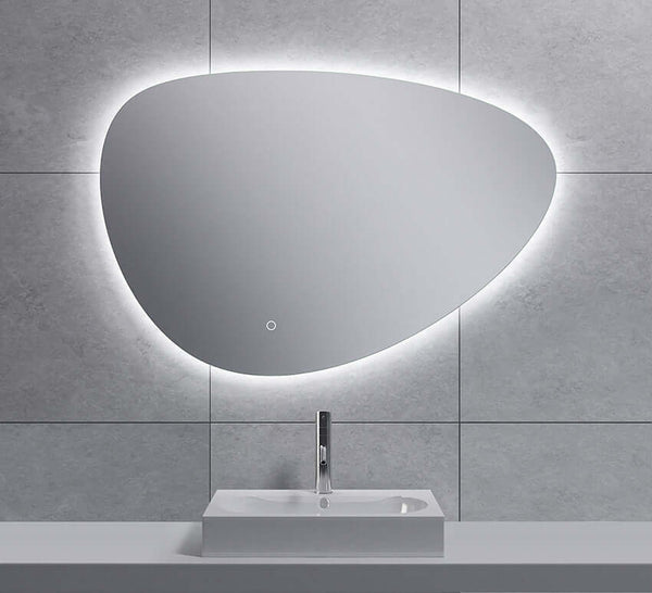 Uovo Organische Dimbare LED Verlichting Condensvrije Spiegel Wiesbaden 90 cm