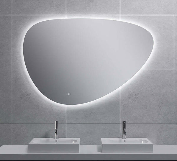 Uovo Organische Dimbare LED Verlichting Condensvrije Spiegel Wiesbaden 120 cm