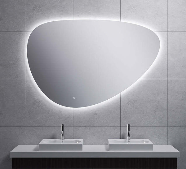 Miroir organique LED dimmable Wiesbaden Uovo 140 cm, sans condensation