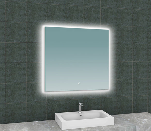 Miroir carré Soul avec LED, dimmable et chauffage miroir 80 x 80 cm