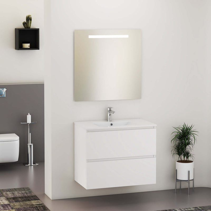 SEPHIA meuble de salle de bain complet 80cm mat blanc