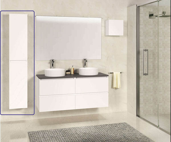 SEPHIA colonne armoire 140x30x25 mat blanc