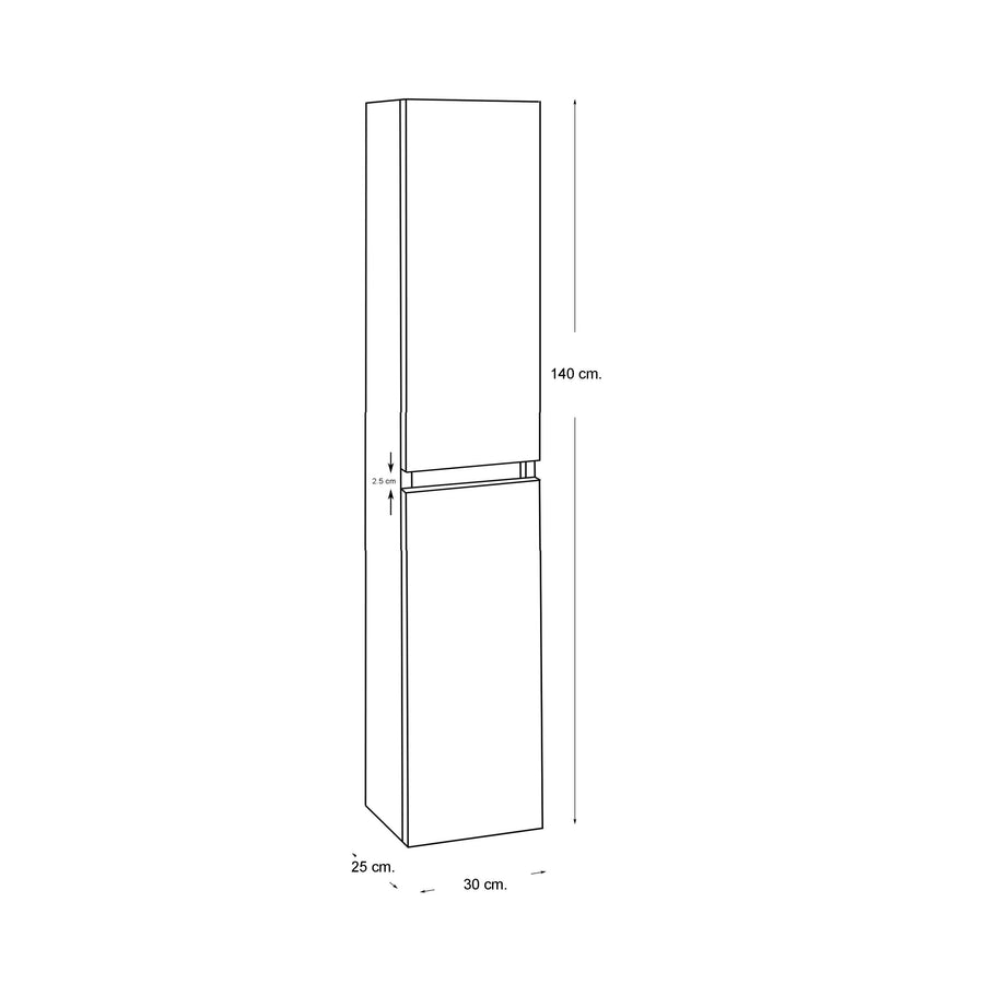 SEPHIA kolomkast 140x30x25 mat wit