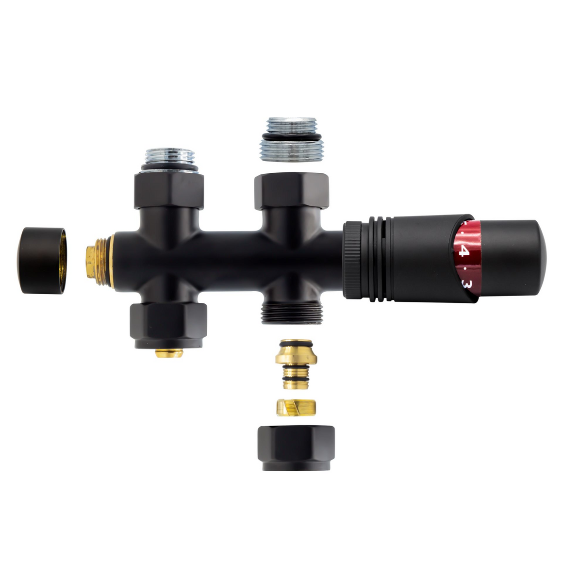 Belrad BLR315 radiatorkraan mat zwart