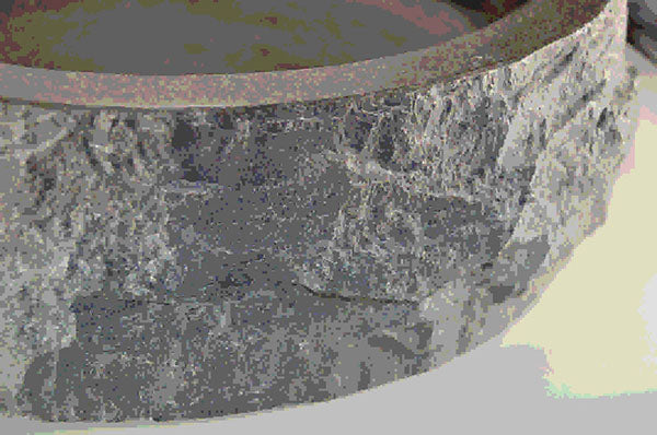 Wiesbaden Raw waskom rond hamerslag hardsteen gezoet 40 x 12 cm - sfeerbeeld