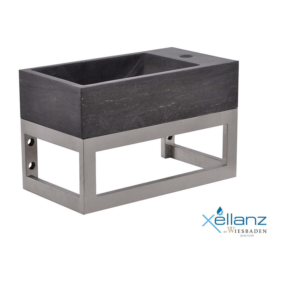 Xellanz Frame voor fontein 400×150×220 mm RVS - toepassingsfoto met fontein - fontein niet inbegrepen