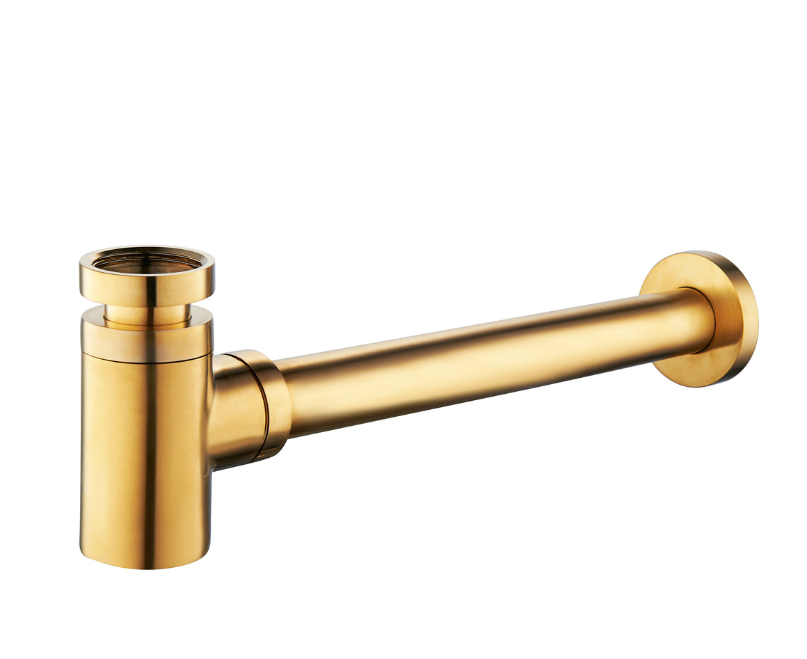 Wiesbaden Fonteinset Rhea S mini met fontein quartz, kraan, sifon en afvoerplug Geborsteld messing / Links - productfoto