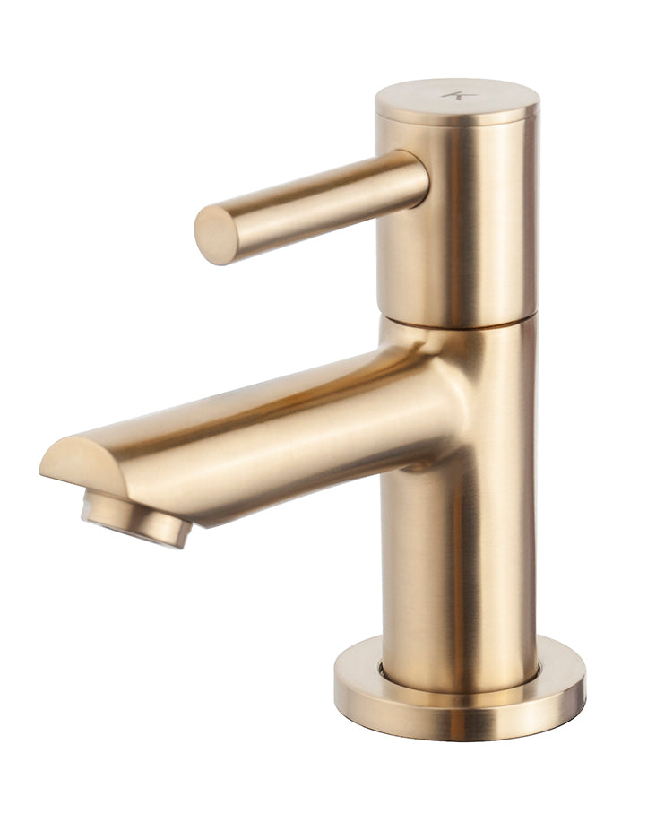 Wiesbaden Fonteinset Rhea S mini met fontein quartz, kraan, sifon en afvoerplug Geborsteld messing / Rechts - productfoto
