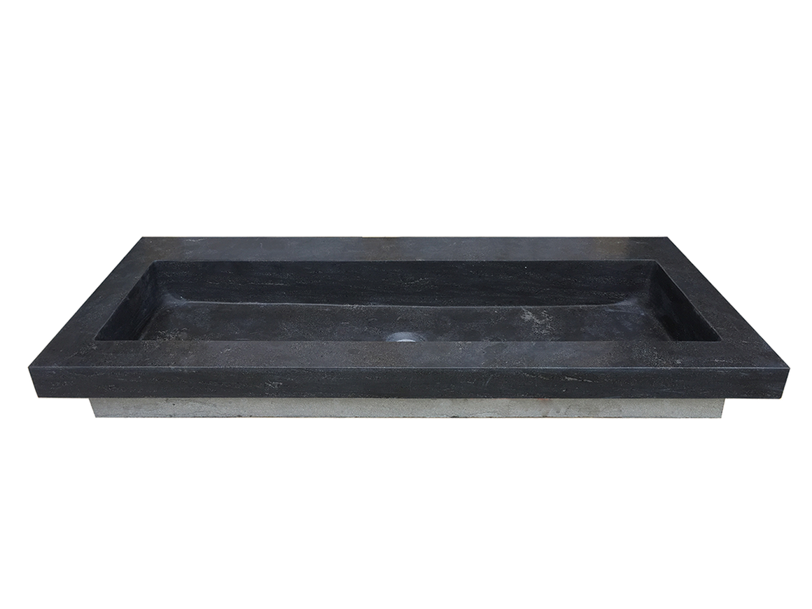 Wiesbaden Raw wastafel enkel zonder kraangat hardsteen gezoet 120 cm - productfoto
