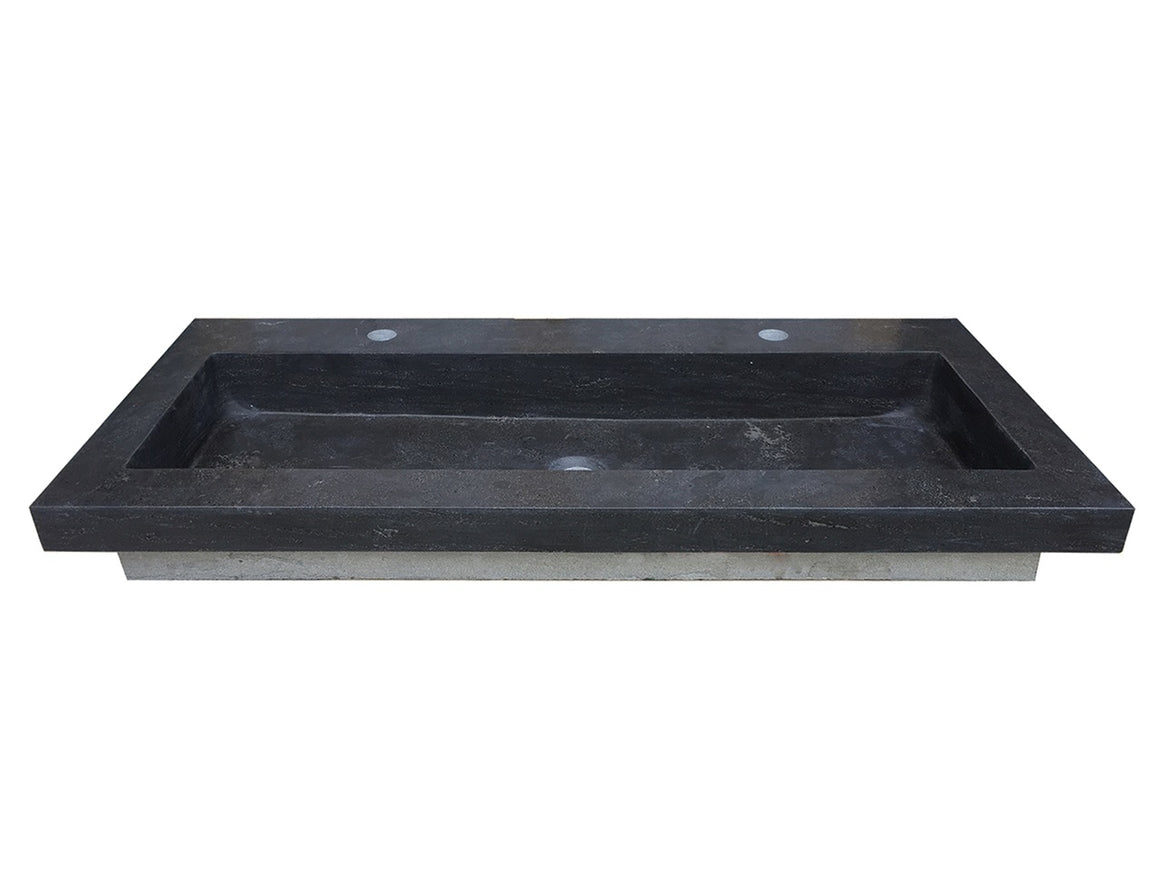 Wiesbaden Raw wastafel enkel met 2 kraangaten hardsteen gezoet 120 cm - productfoto