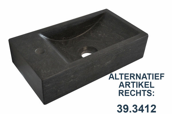 Fontaine brute gauche 40x22x10 cm pierre dure polie