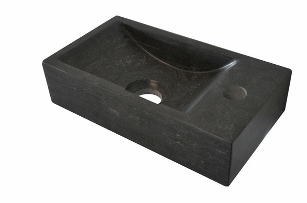 Fontaine brute droite 36x18x9 cm pierre dure polie