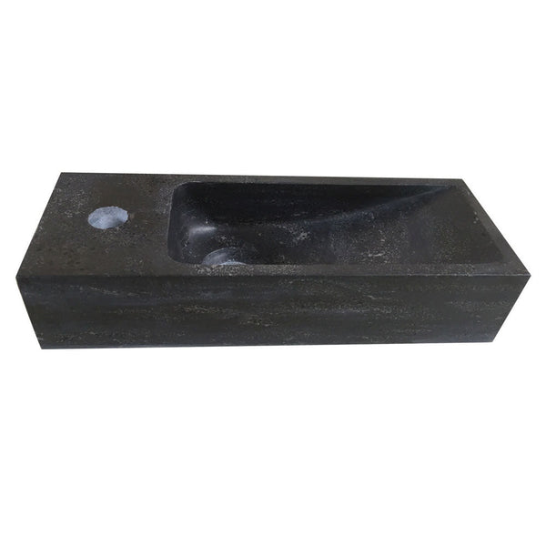 Fontaine brute gauche 38x14x8 cm pierre dure adoucie