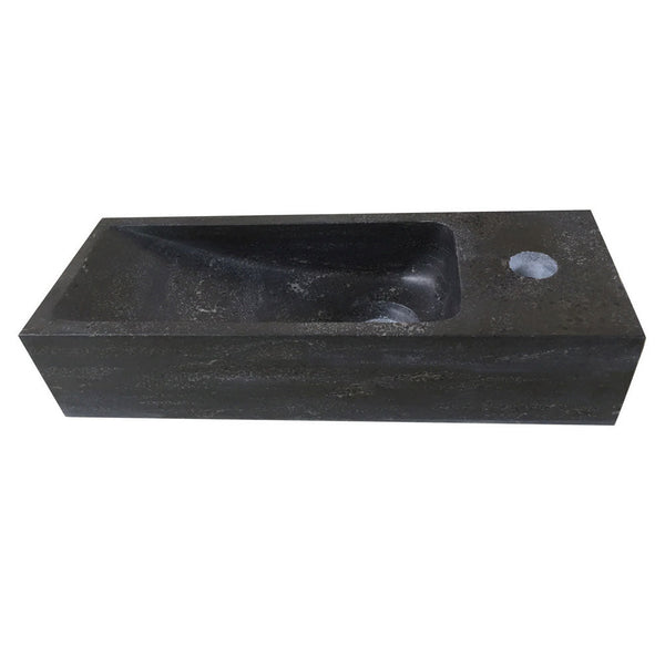 Fontaine brute droite 38x14x8 cm pierre dure satinée