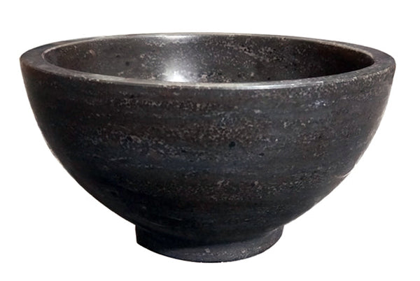 Bassine brute ronde 20x11 cm pierre dure polie mate