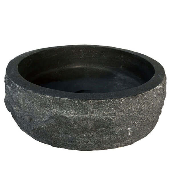 Wiesbaden blaue Stein rund 40x12 cm Hammerschlag Aufsatzwaschtisch