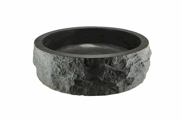 Bassine ronde brute effet marteau 40x12 cm pierre dure adoucie