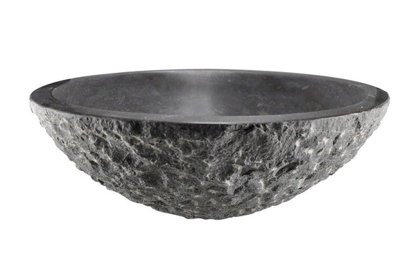 Bassine brute ronde effet marteau 42x14 cm pierre dure adoucie