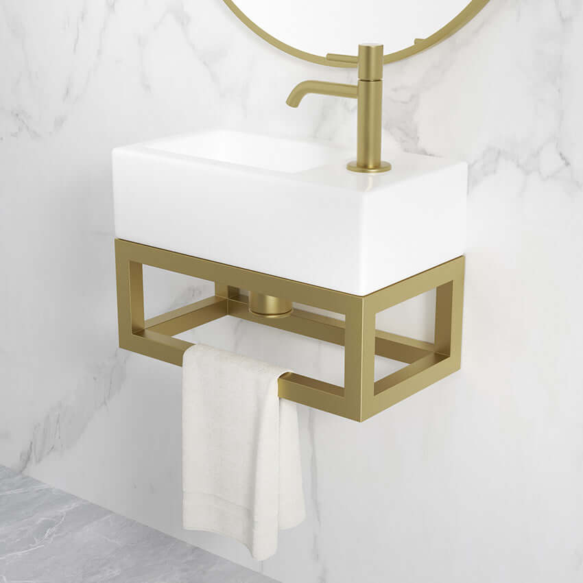 Cadre Nick Wiesbaden pour fontaine 39,5x15x21,5 cm laiton brossé