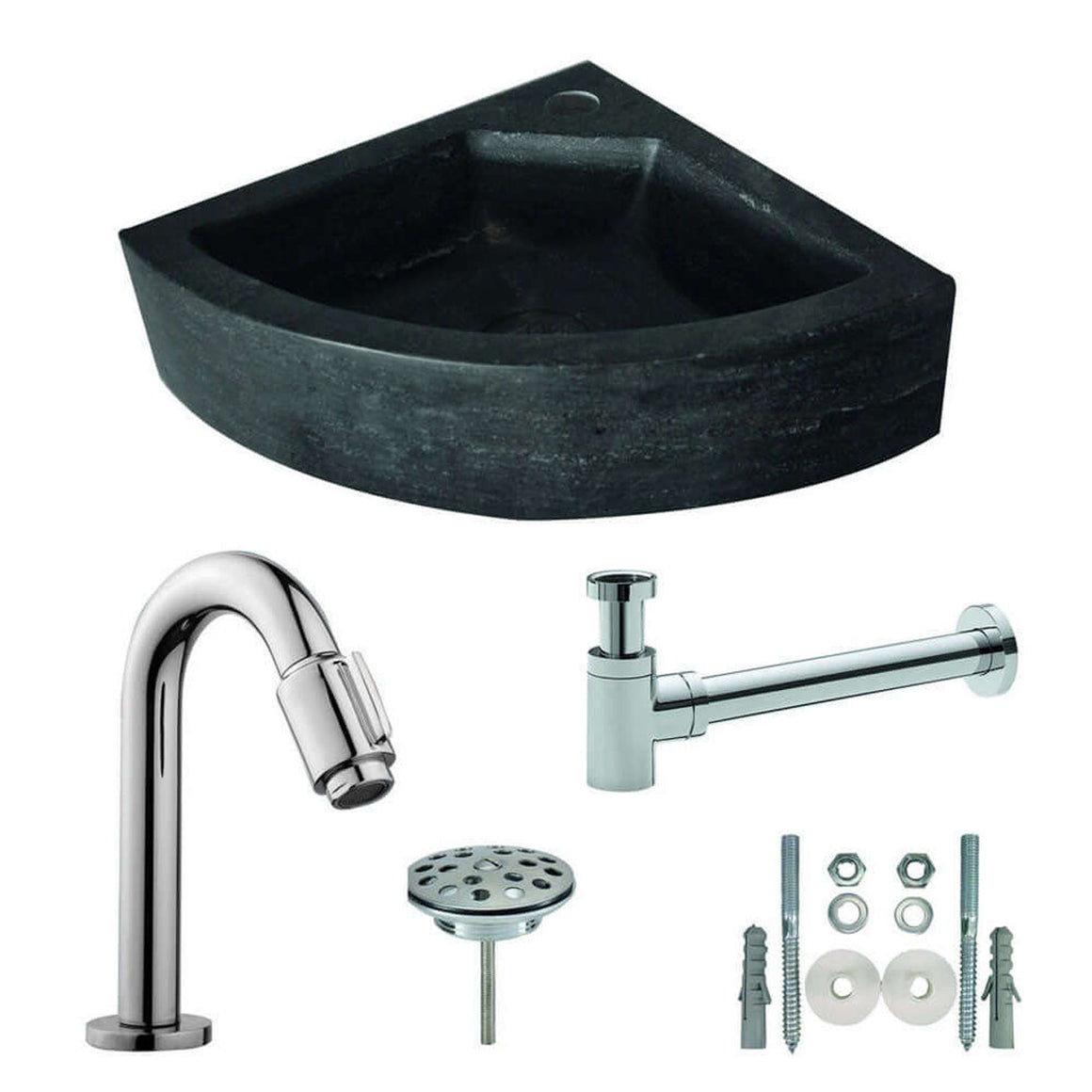 One pack Raw hoekfontein 30x30x10 cm hardsteen gezoet