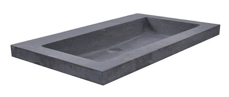Lavabo simple brut sans trou de robinet 60x46x5 cm pierre dure adoucie