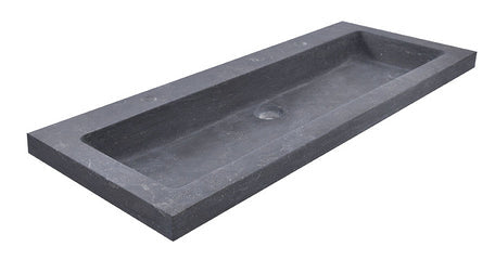 Lavabo brut simple avec 2 trous de robinet 100x46x5 cm pierre dure adoucie