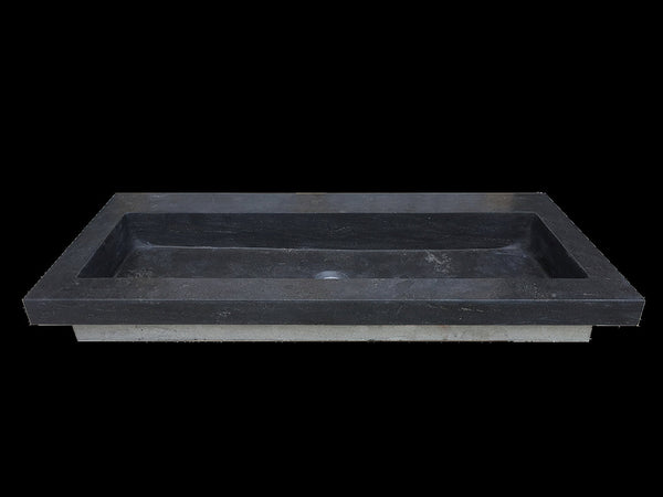 Lavabo simple brut sans trou de robinet 120x46x5 cm pierre dure adoucie