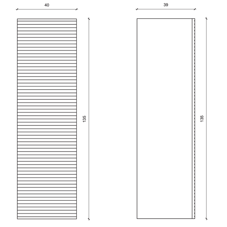 ALONI ELITE hoge badkamerkast – Horizontaal reliëf – Softclose