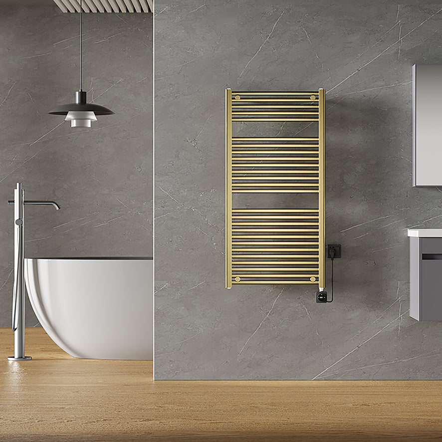 Wiesbaden Elara elektrische radiator Smart WiFi PVD 118,5 x 60 cm / geborsteld messing - detailfoto