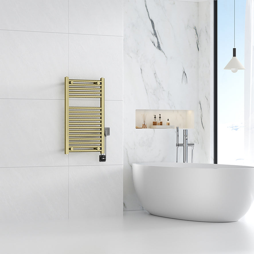 Wiesbaden Elara elektrische radiator Smart WiFi PVD 76,6 x 45 cm / geborsteld messing - detailfoto