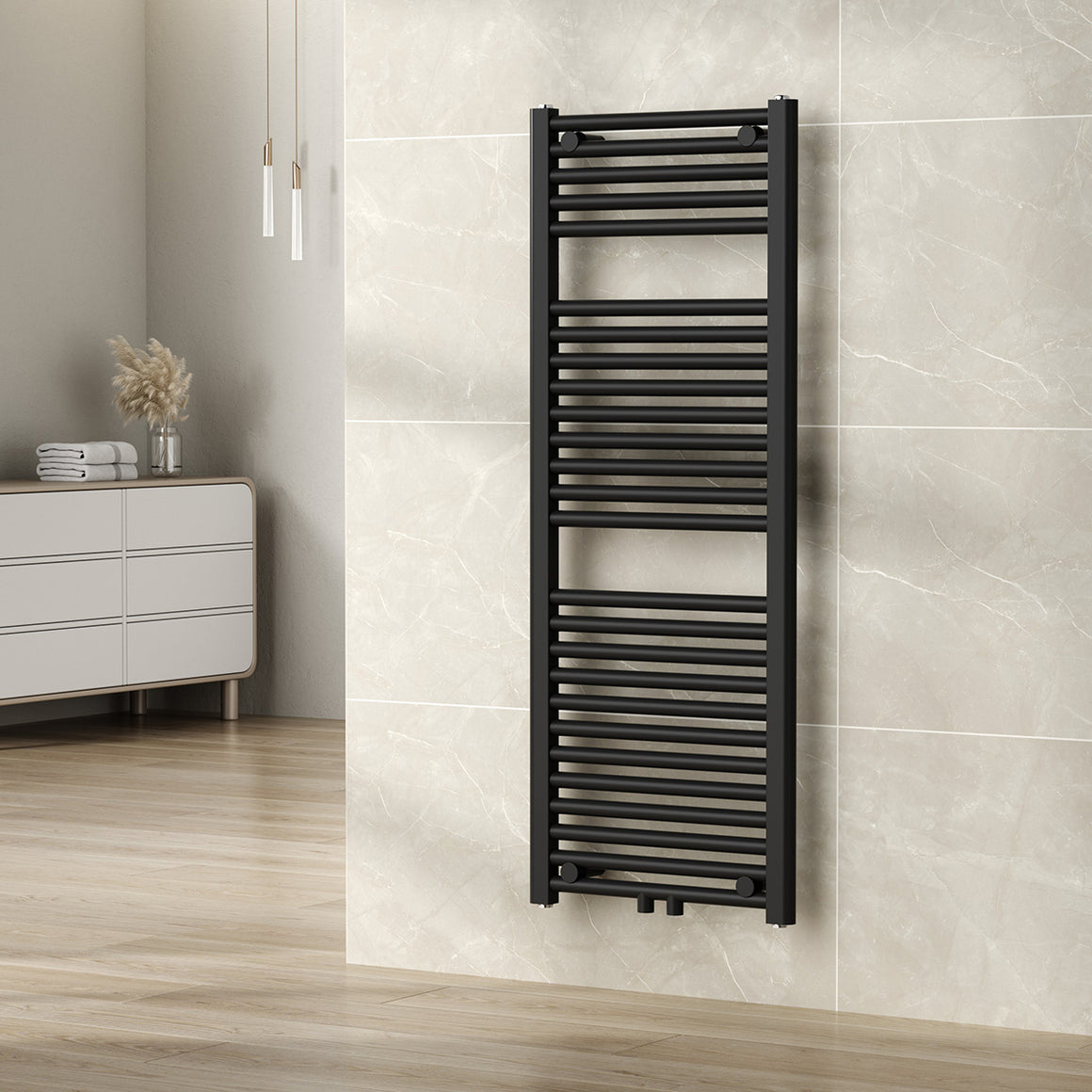 Wiesbaden Elara sierradiator 118,5 x 45 cm / Mat zwart - sfeerbeeld