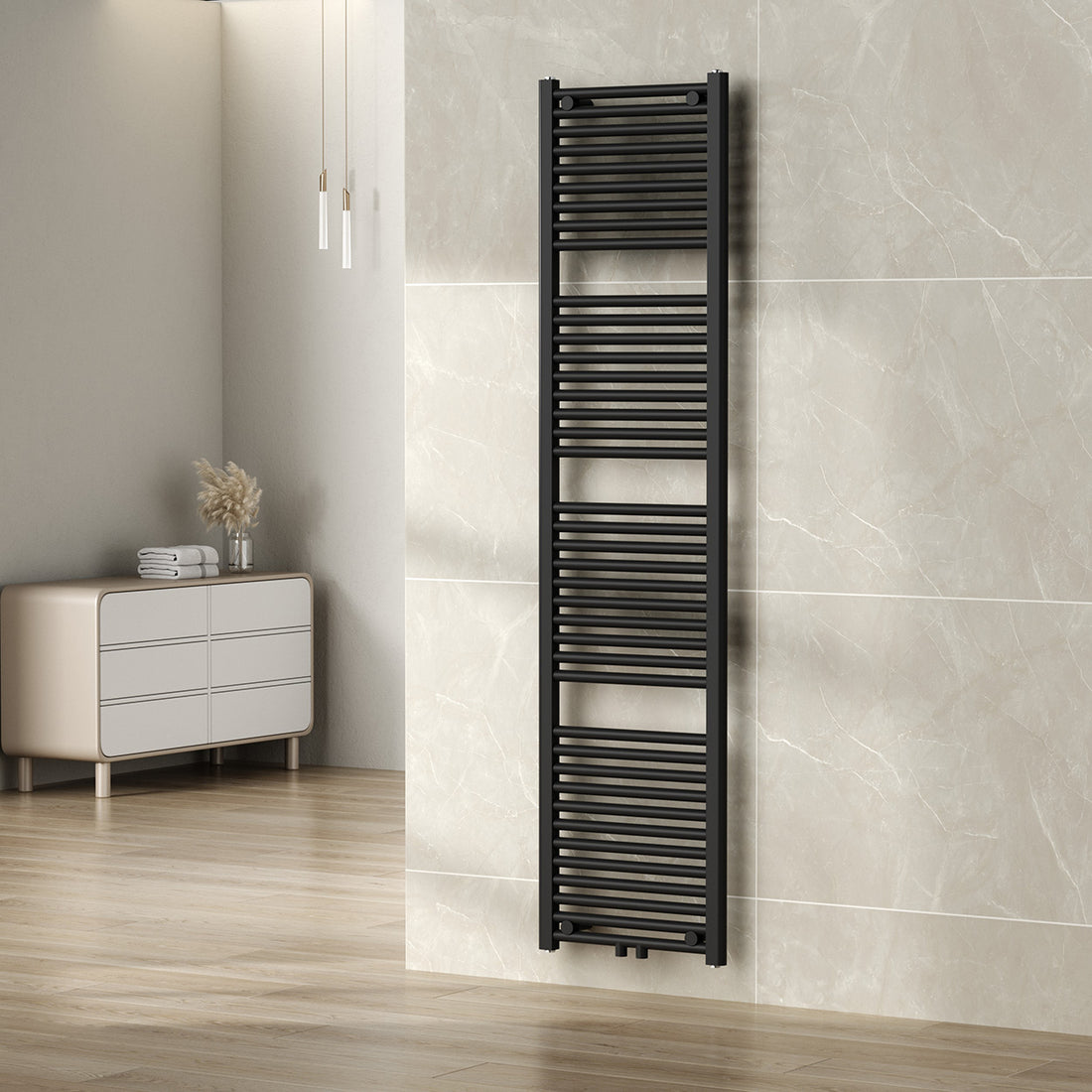Wiesbaden Elara sierradiator 181,7 x 45 cm / Mat zwart - sfeerbeeld