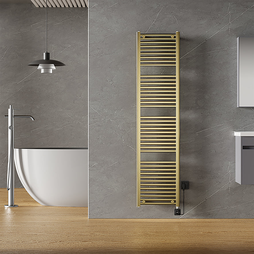 Wiesbaden Elara elektrische radiator Smart WiFi PVD 181,7 x 45 cm / geborsteld messing - detailfoto