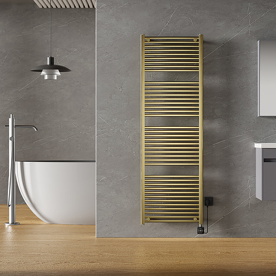Wiesbaden Elara elektrische radiator Smart WiFi PVD 181,7 x 60 cm / geborsteld messing - detailfoto
