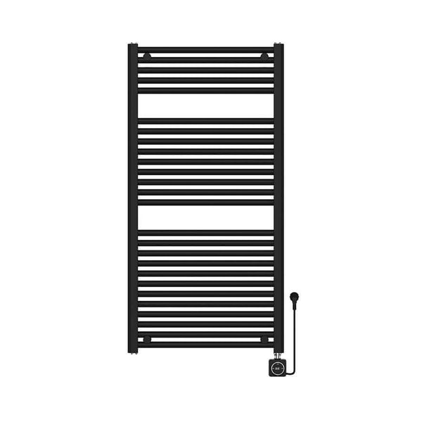 Elara Radiateur électrique Wiesbaden 118,5X60 Cm avec Wifi intelligent en noir mat